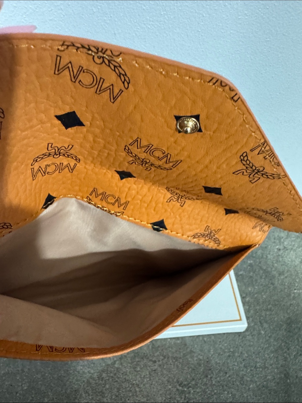 BRAND NEW MCM Cognac Logo Envelope Clutch GWP gift with purchase item. - Picture 6 of 8